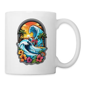 surf plage palmier soleil vacances - Mug blanc - blanc - Droite