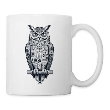 Uhu | Eule | Technischer UHU | Nachteule KI Eule - Tasse - Weiß - Rechts