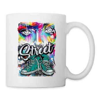 Breakdance Hip Hop Rap Tanzmusik Graffiti Schule - Tasse - Weiß - Rechts