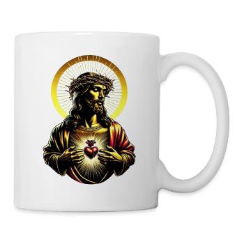Jésus-Christ avec couronne d’épines | Sacré-Cœur de Jésus - Mug blanc - blanc - Droite