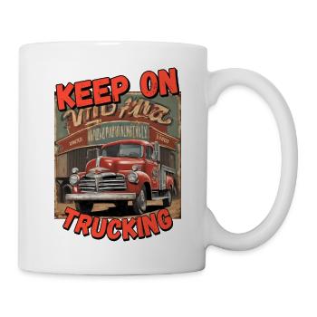 Continuez à faire du camionnage - Mug blanc - blanc - Droite