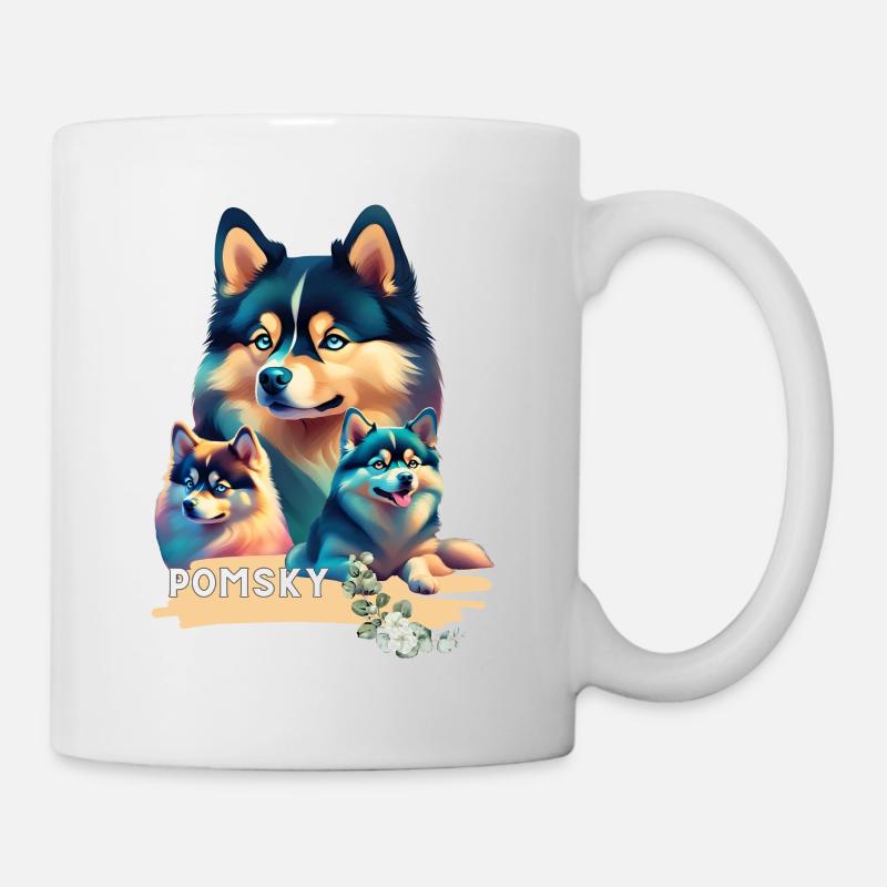 Pomsky Motivauf Bekleidung und Accessoires - Tasse - Weiß