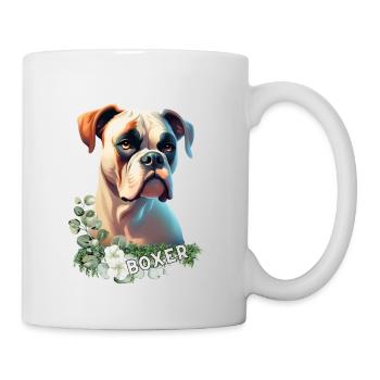 Boxer Hund Motiv auf Bekleidung und Accessoires - Tasse - Weiß - Rechts