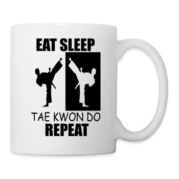 Eat sleep taekwondo repeat - Mug - white - Right