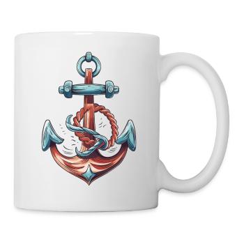 Ship anchor for shirts, hoodies or sweaters - Mug - white - Right