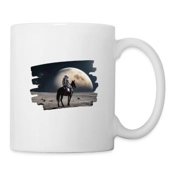 Astronaut on horse in space - Mug - white - Right