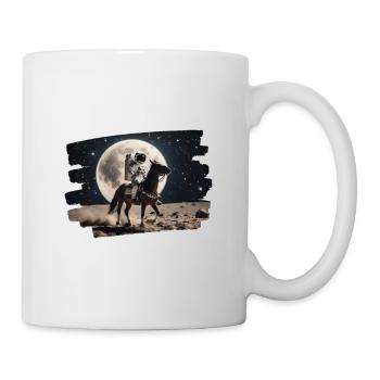 Astronaut on horse in space - Mug - white - Right