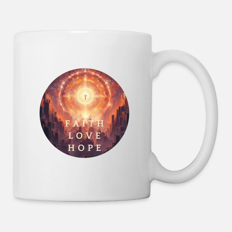 Faith Love Hope – Glaube Liebe Hoffnung - Mug - white