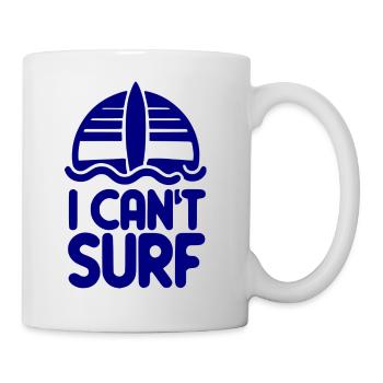 Ich kann nicht surfen - Retro Beach Design - Tasse - Weiß - Rechts