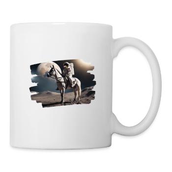 Astronaut on horse in space - Mug - white - Right