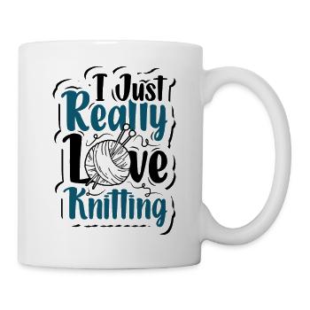 I just really love Knitting - Tasse - Weiß - Rechts