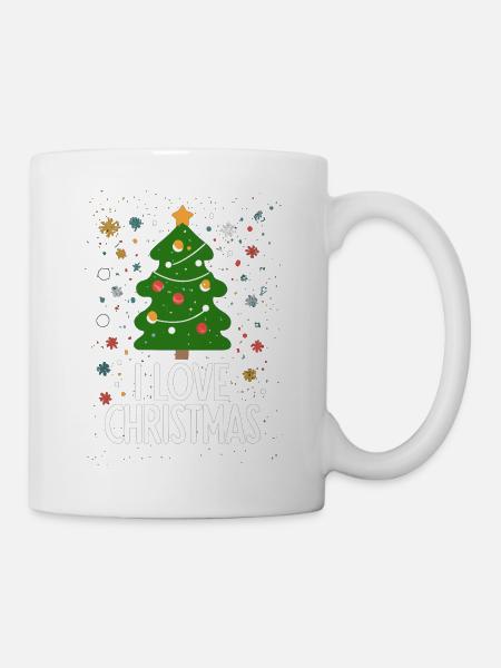 Merry Christmas I Love Christmas Weihnachts - Tasse - Weiß