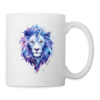 Lion, Lion's Head, Animal, Geometric, Colorful, Art, Motif - Mug - white - Right