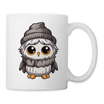 Eule Comic Winter Cozy - Tasse - Weiß - Rechts