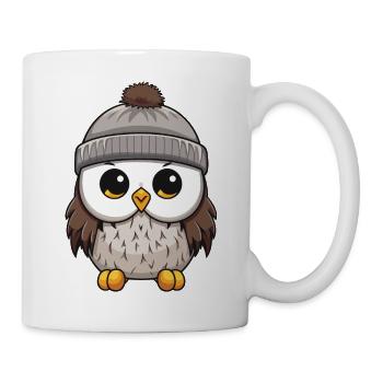 Eule Comic Winter Cozy - Tasse - Weiß - Rechts