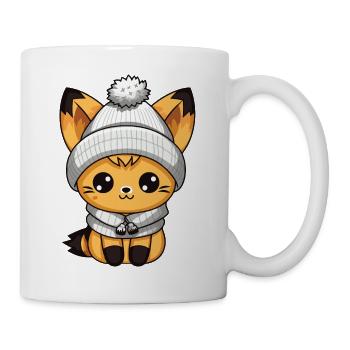 Fuchs Winter Comic - Tasse - Weiß - Rechts