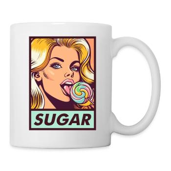retro sugar girl - Mug - white - Right