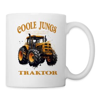 Traktor Shirt Coole Jungs Fahren Traktor - Tasse - Weiß - Rechts