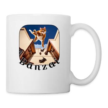 Banzai Cat 3 - Mug blanc - blanc - Droite
