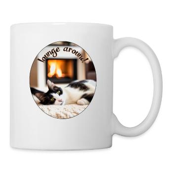 Chat paresseux 4 - Mug blanc - blanc - Droite