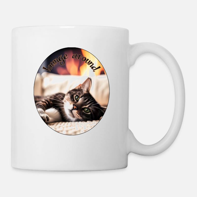 Chat paresseux 2 - Mug blanc - blanc