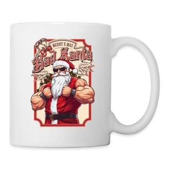 Bath Santa Claus Muscles Strong Christmas - Mug - white - Right