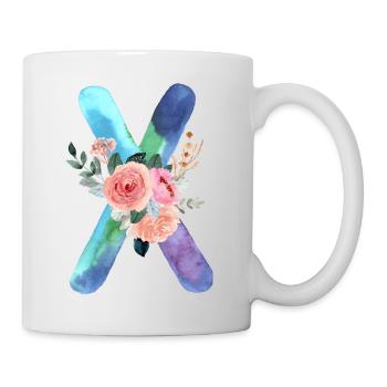 Lettre x watercolor - Mug blanc - blanc - Droite