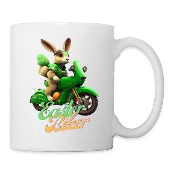 Easter Biker - The Easter Bunny becomes a biker - Mug - white - Right