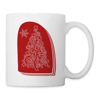 "Tree", Boho Line Art Design, Series "Xmas" - Mug - white - Right
