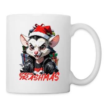Opossum verrückte Trashmas, Weihnachtshumor - Tasse - Weiß - Rechts
