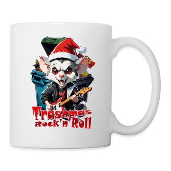 Opossum , Trashmas Rock'n'Roll, Weihnachten - Tasse - Weiß - Rechts