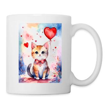 Cat Cat Cute Heart Cat - Mug - white - Right