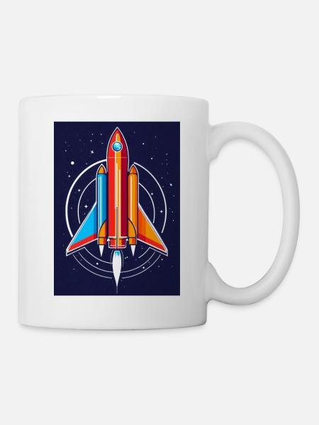 Weltraum-Eroberungs-Rakete - Tasse - Weiß
