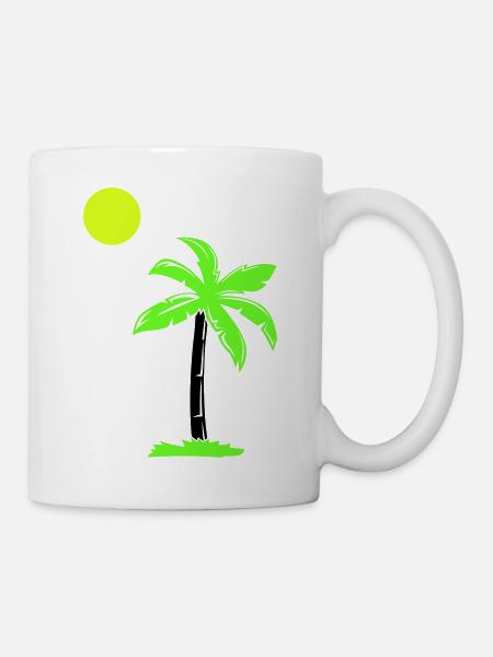 palme - Tasse - Weiß