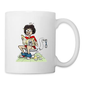 Zeitungslesen auf dem Klo - Tasse - Weiß - Rechts