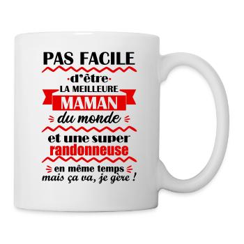 Pas facile maman randonneuse,idée cadeau randonnée - Mug blanc - blanc - Droite