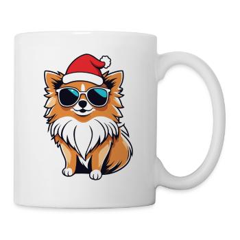 Pomeranian Christmas Drawing - Mug - white - Right