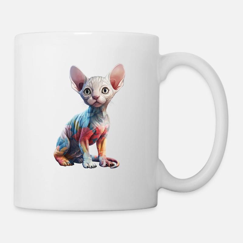 Sphynx Cat flowers - Mug - white