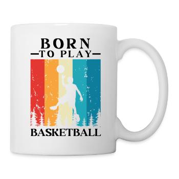 Retro Vintage Né pour jouer au basket-ball - Mug blanc - blanc - Droite
