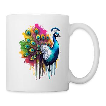 Peacock / Animal / Zoo / Plumage / Natural Beauty - Mug - white - Right