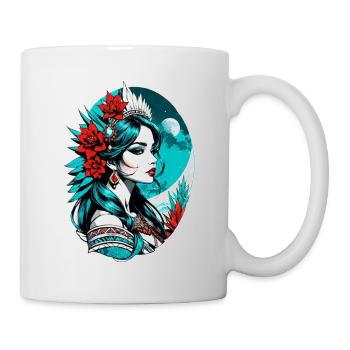 Indische Prinzessin - Aztek - Tasse - Weiß - Rechts