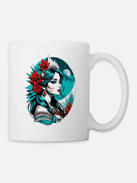 Indische Prinzessin - Aztek - Tasse - Weiß