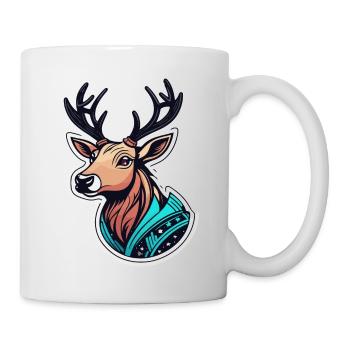 Reindeer Christmas Illustration - Mug - white - Right