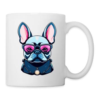 Französische Bulldogge Hund Illustration - Tasse - Weiß - Rechts