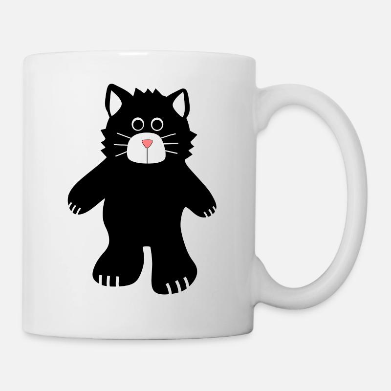 chat noir - Tasse - Weiß