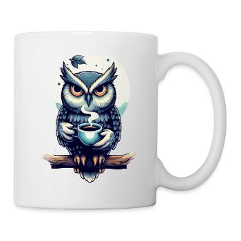 Hibou veilleur de nuit - Mug blanc - blanc - Droite