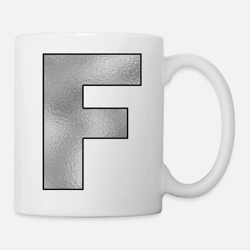 Buchstabe F Silber - Tasse - Weiß