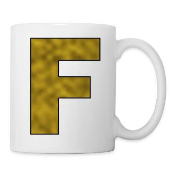Lettre F Or - Mug blanc - blanc - Droite