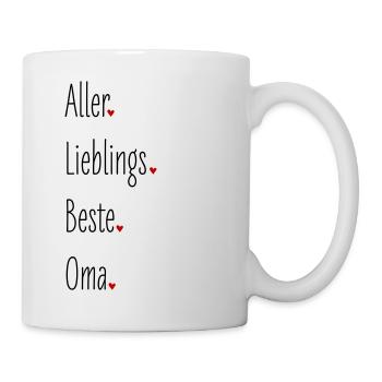 Aller Lieblings Beste Oma, Großmutter, Geburtstag - Tasse - Weiß - Rechts