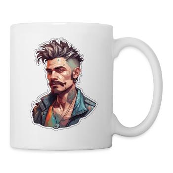 Typ / Kerl / Mann / Männlich / Bart / Porträt - Tasse - Weiß - Rechts